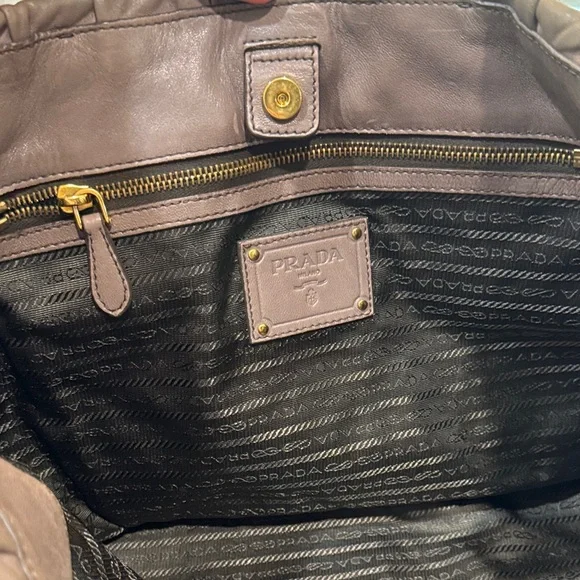 PRADA dark tan Leather Tote Bag - Picture 7 of 8